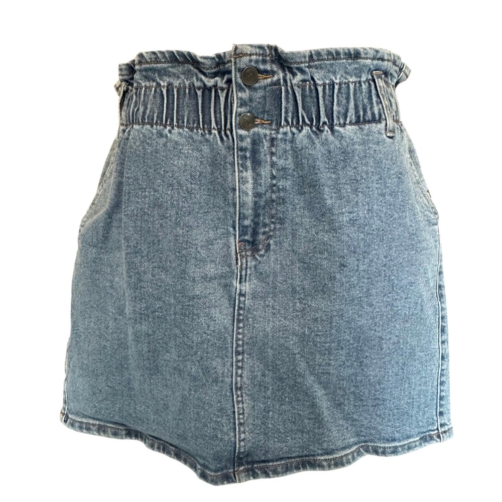 Paperbag Denim Mini‎ Skirt M High Waist AND NOW THIS Festival Academia Capsule